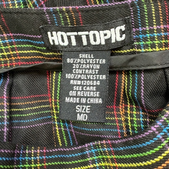 ⭐️HOT TOPIC Rainbow Pleated Plaid Schoolgirl Mini Skirt - Picture 4 of 5